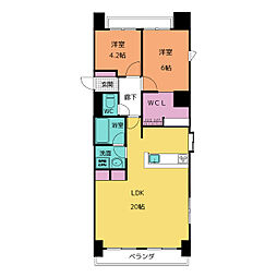 平針サンシャイン 2LDKの間取図画像