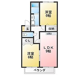 トークビレッジ3B 2LDKの間取図画像