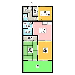 ハイツドエル 3DKの間取図画像