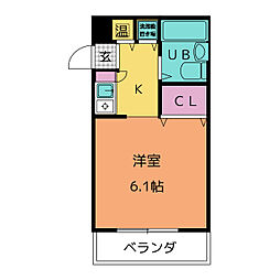 サンライズ原 ワンルームの間取図画像