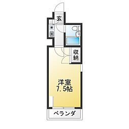 メゾンS 1Kの間取図画像