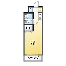 arrheights平針 ワンルームの間取図画像