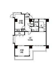 ユニーブル原 2LDKの間取図画像