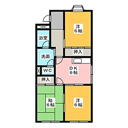 ブラッサムフレール 3DKの間取図画像