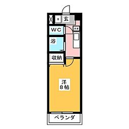 プラム 1Kの間取図画像