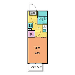 アビテシンシァ ワンルームの間取図画像