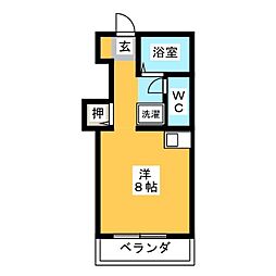 ヴァンベール植田 ワンルームの間取図画像