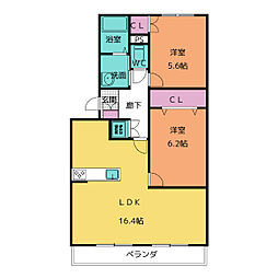 パークレジデンス 2LDKの間取図画像