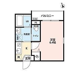 名古屋市天白区中平1丁目アパート 1Kの間取図画像