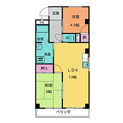 メゾン晃梅 2LDKの間取図画像