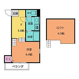 ハーモニーテラスKUMAZAWA 1Kの間取図画像