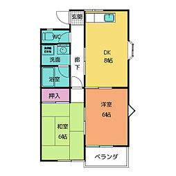 コーポボナール 2LDKの間取図画像