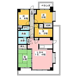 ライオンズガーデン植田中央 4階4LDKの間取り