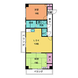 ロイヤルハイツ平針 15階2DKの間取り