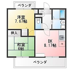 パークスクエア21 2DKの間取図画像