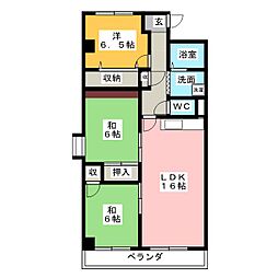 エルスタンザ原 2階3LDKの間取り
