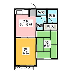 ムーニーコーノス 2DKの間取図画像