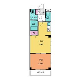 アムールMinerva 1LDKの間取図画像