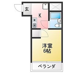サントピア原 ワンルームの間取図画像