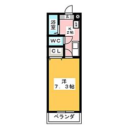 ウインズ原 1Kの間取図画像