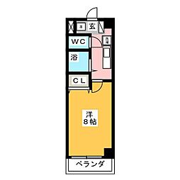 プラム 1Kの間取図画像
