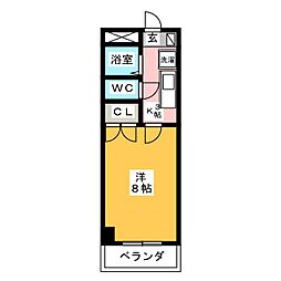 グランメゾンサンゴウ 1Kの間取図画像