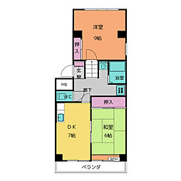レジデンス永井 2LDKの間取図画像