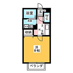 ノートルハイツ 1Kの間取図画像