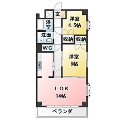 88ビルディング 2LDKの間取図画像