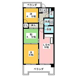キャッスル池場 3LDKの間取図画像