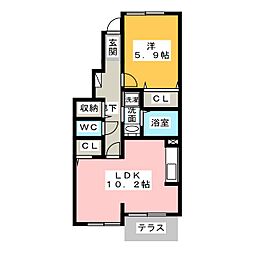 ファミーリャ　2 1階1LDKの間取り