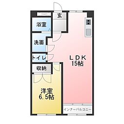 尾関マンション 1LDKの間取図画像