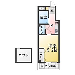 ジュネスケンイチ 1Kの間取図画像