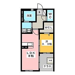 シャーメゾンつばさ 1LDKの間取図画像