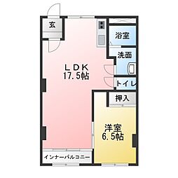 尾関マンション 1LDKの間取図画像