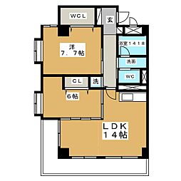 Azbeans 2LDKの間取図画像