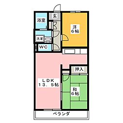 ウエストヒルズマルカ 2LDKの間取図画像