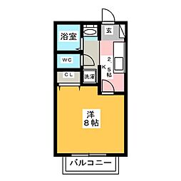 サン・フレンズOKS 1Kの間取図画像