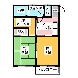 メゾンカンノン 2SKの間取図画像