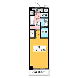 メリーファンタジー 1Kの間取図画像