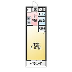 マンション日吉昭和 1Kの間取図画像