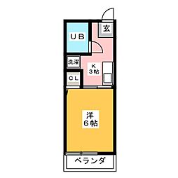 シティハイムシェトワ 1Kの間取図画像