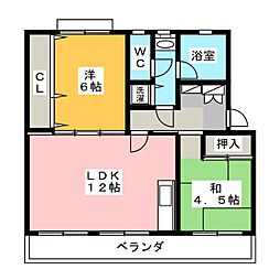 ルナエマーレ 2LDKの間取図画像