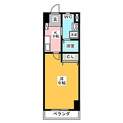 グレース篠木5 1Kの間取図画像