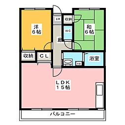 グレース篠木3 2LDKの間取図画像