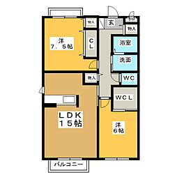 セラーノ神山 2LDKの間取図画像