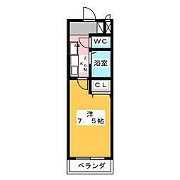 エクセランス森島 1Kの間取図画像