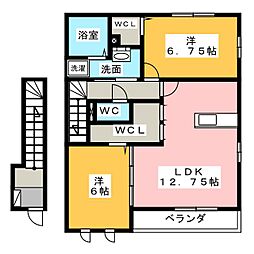 ブルームコート3 2LDKの間取図画像