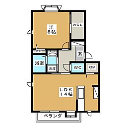 エーレ末広C棟 1LDKの間取図画像