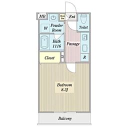 フォレストリオ 1Kの間取図画像